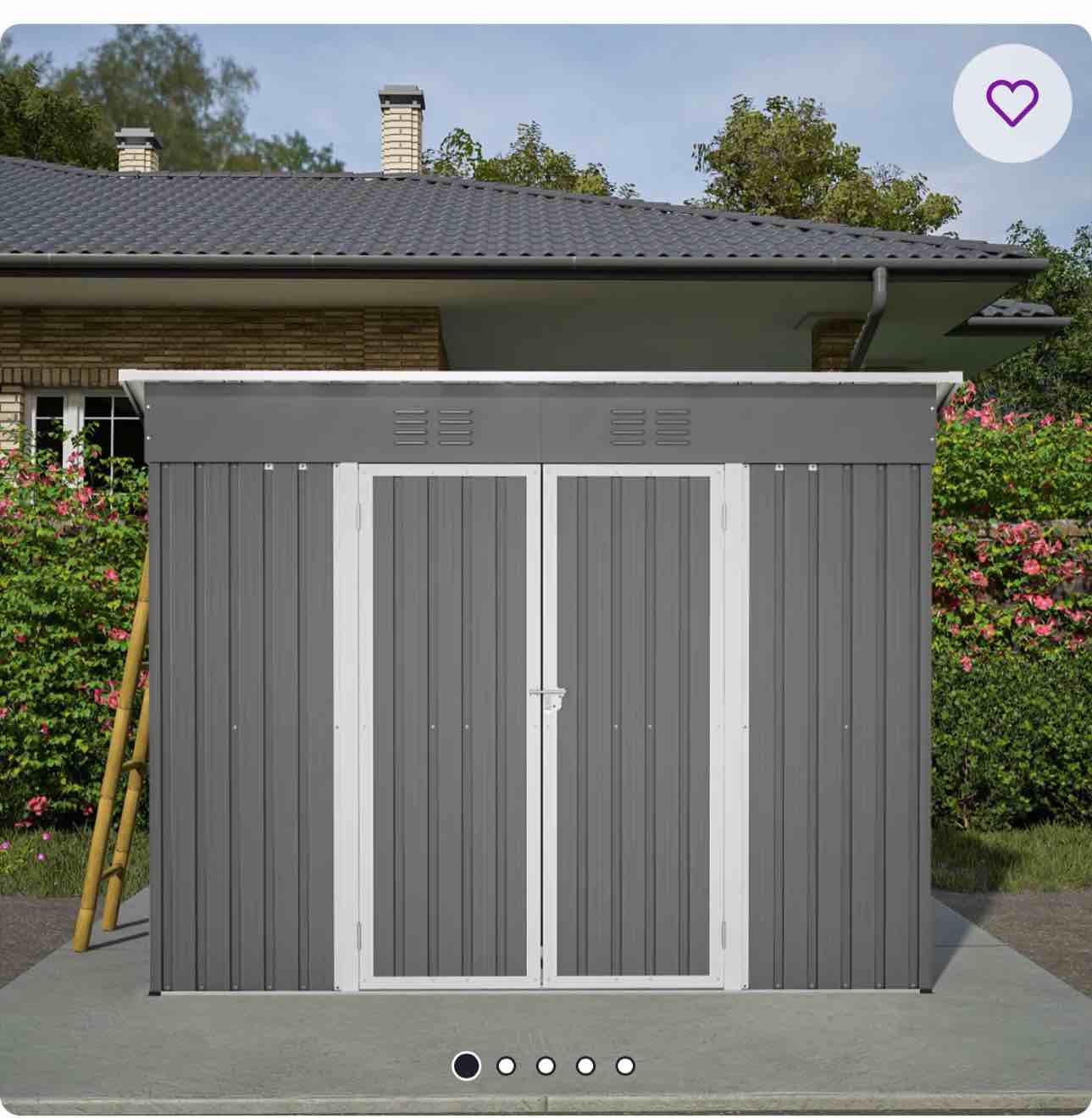 outdoor large metal storage shed foundation kit included
