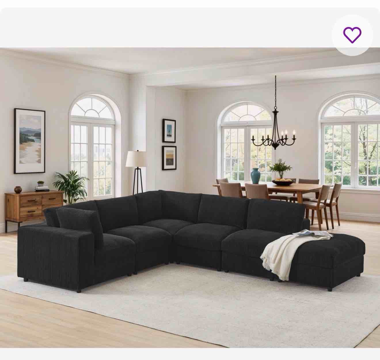 arregui corduroy sectional