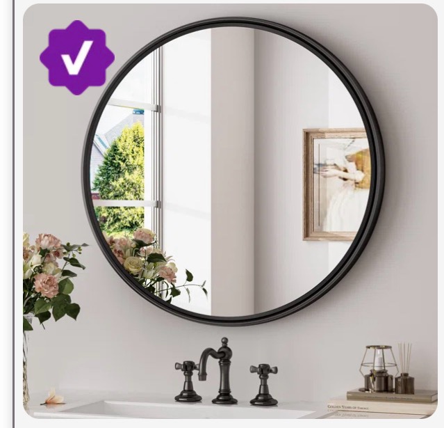 evangelista aluminum alloy framed mirror, round wall mounted mir