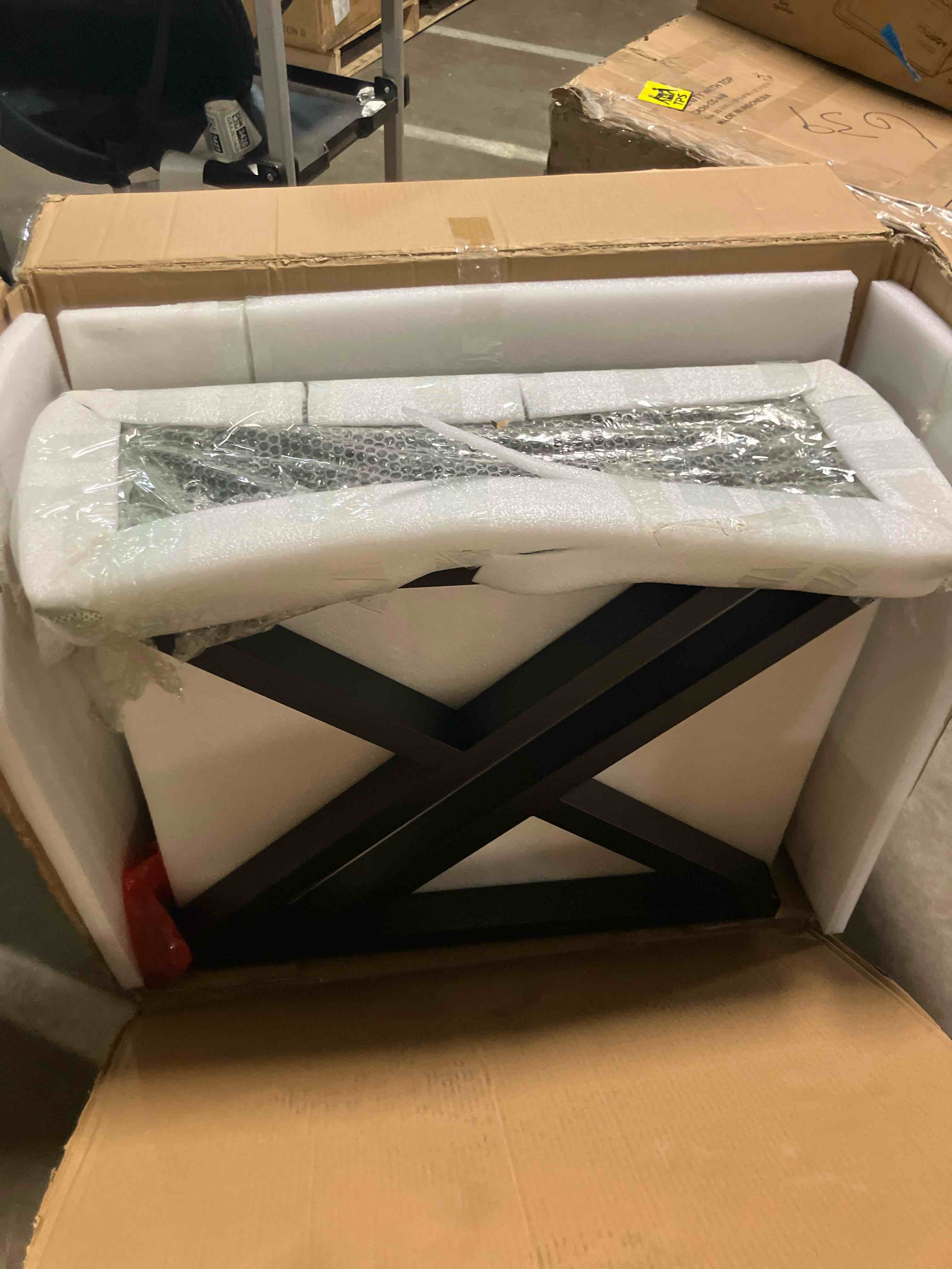 Condition photo showing New/Like New for Metal Industrial Dining Modern Table Legs Desk Legs Base Cast Iron Welding Wrought Iron Coffee Table Bench Legs Night Stand Office Table 28 inch Triangle Shape Black DIY (1 Set of 2 pcs) 28" H x19.7