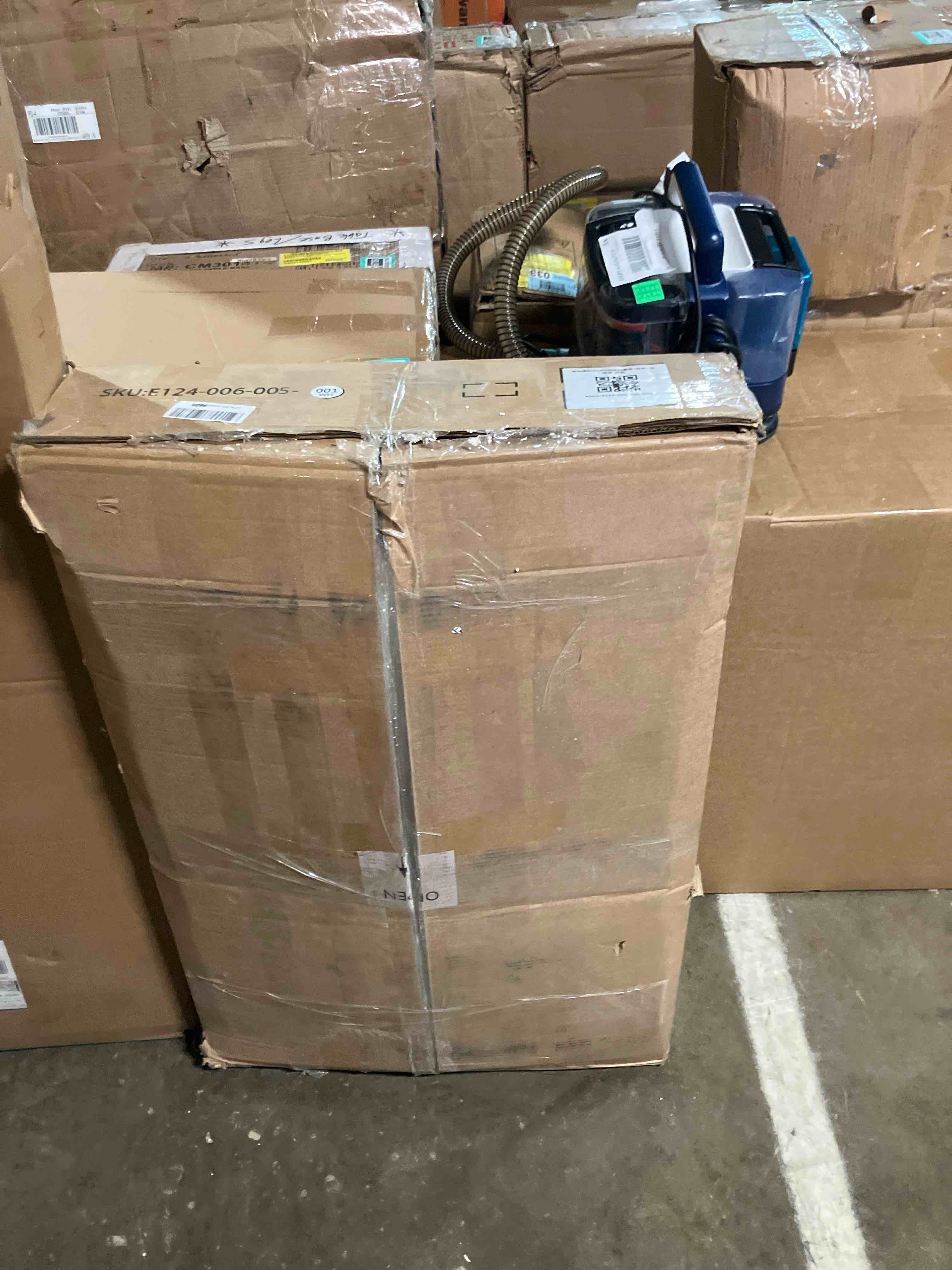 Condition photo showing As Is for Vanity Desk with Mirror and Lights, 43'' White Makeup Dressing Table Set with 5 Drawers & Chair, Power Outlet, 3 Lighting Modes Adjustable Brightness & RGB LED for Women Girls Bedroom Bathroom (Missing hardware)