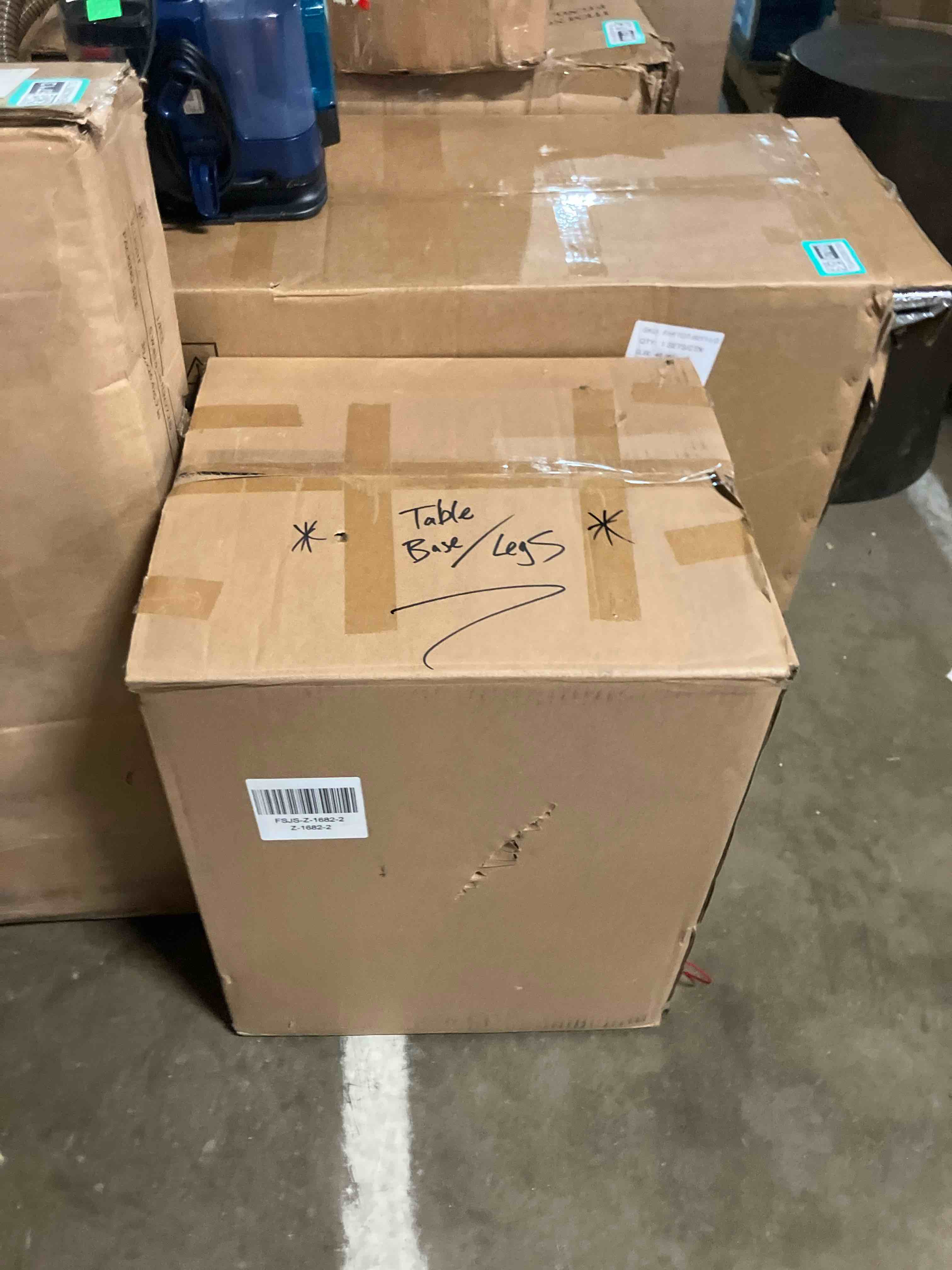 Condition photo showing As Is for ALXEH 14 Inch Trapezoid Table Legs Gold, DIY Furniture Metal Legs for Coffee Table, Bench Stool Cabinet Furniture Feet - Set of 2 14 Inch Gold