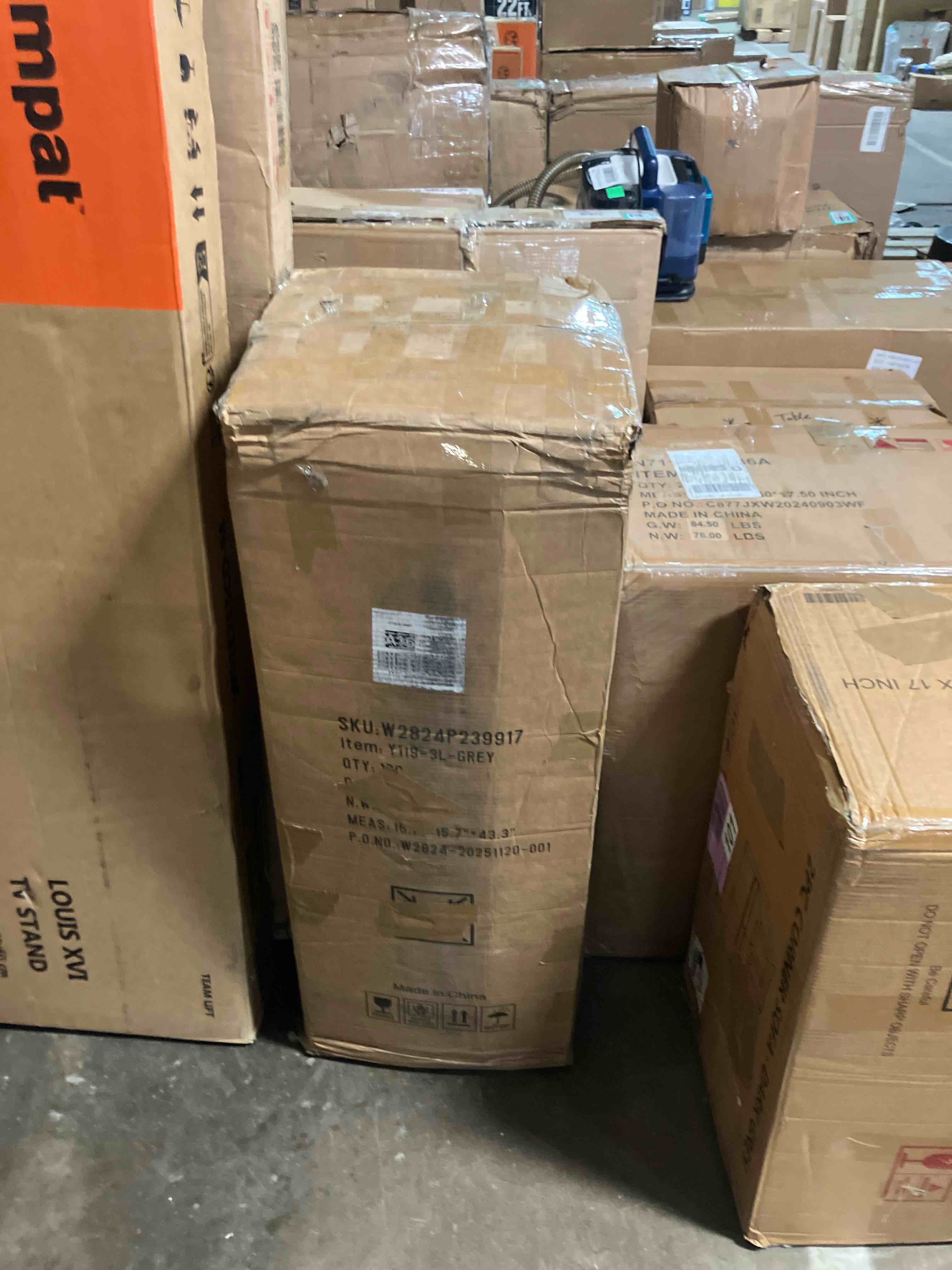 Condition photo showing As Is for 101.5'' Modular Sectional Sofa, Cloud Sectional Couch with Deep Seat, Comfy Fluffy L Shaped Couches, Memory Foam Sofa with 1 Ottoman, Corduroy Boneless Couch, No Assembly Required, Light Gray (Chaise only)