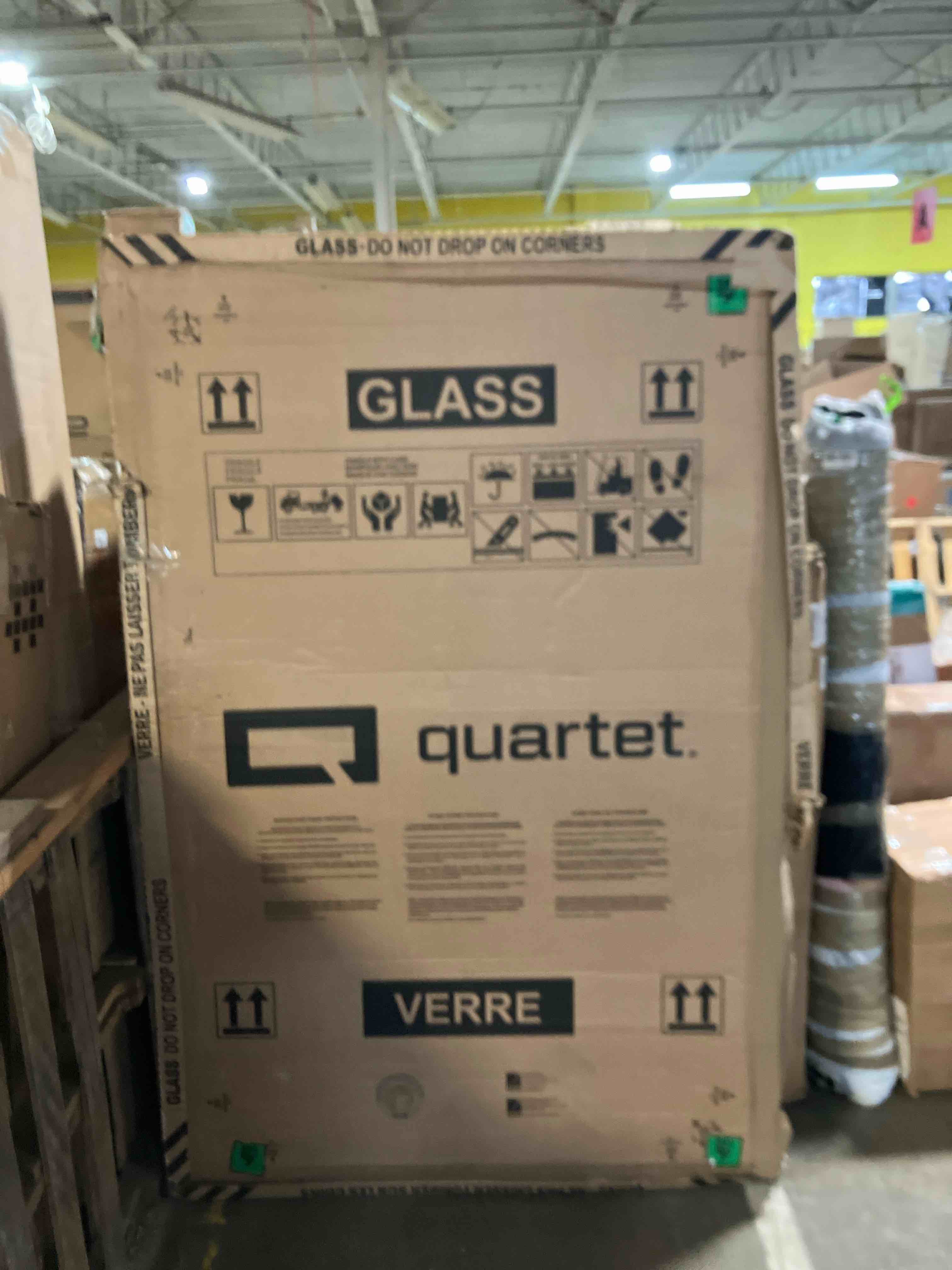 Condition photo showing New/Like New for Quartet Dry Erase Board, Glass Whiteboard 72"W x 48"H, Non-Magnetic, Infinity, White (G7248NMW) White 72"W x 48"H