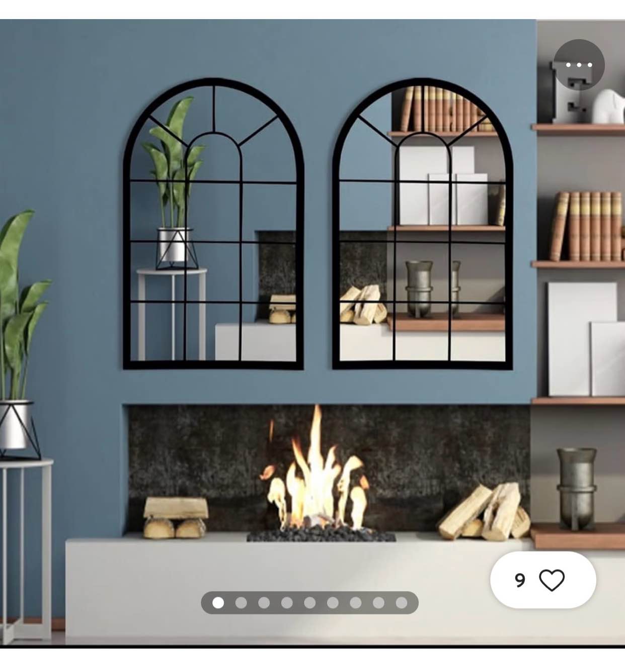 wall mirror window arched farmhouse vanity (19.7" x31.5" x0.9")