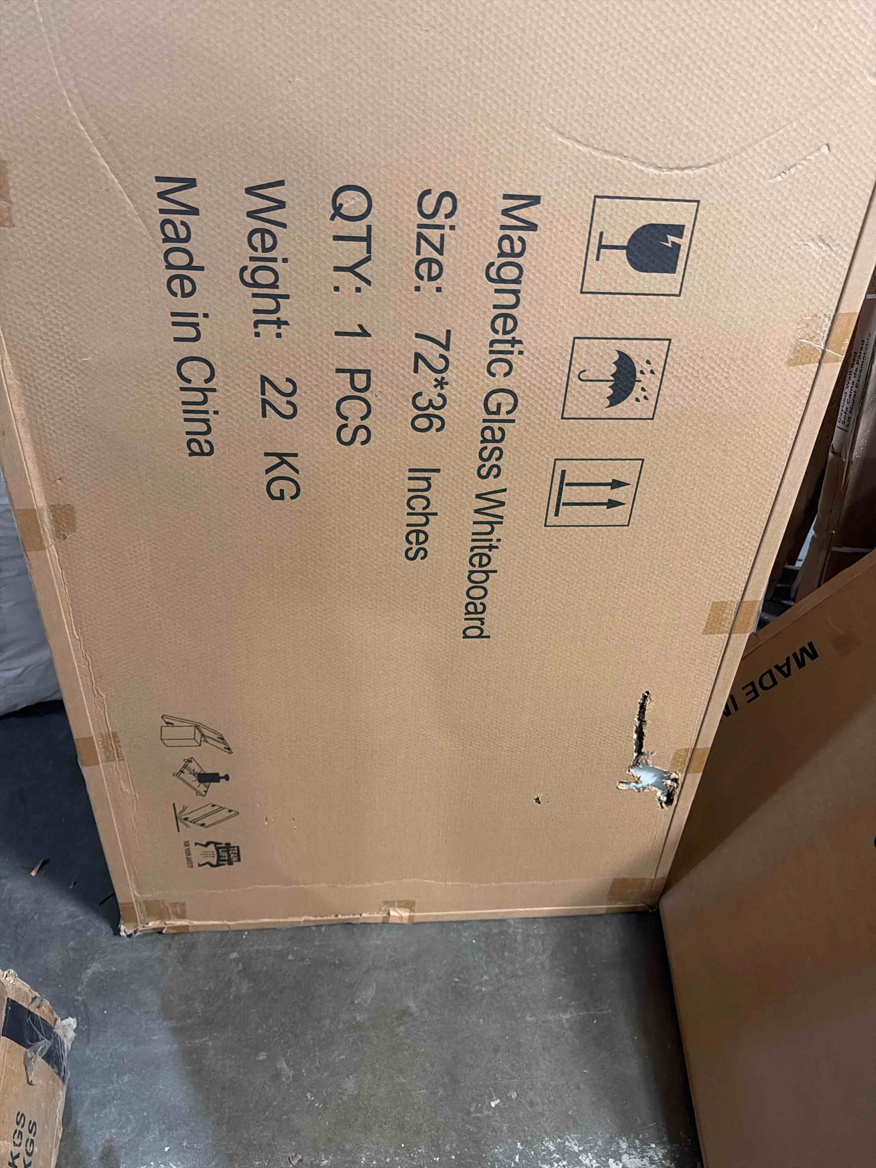 Condition photo showing New/Like New for vusign glass dry erase board for wall, 36" x 24" magnetic dry erase board, large frameless mounted white board dry erase for office, home, school 36"w x 24"h