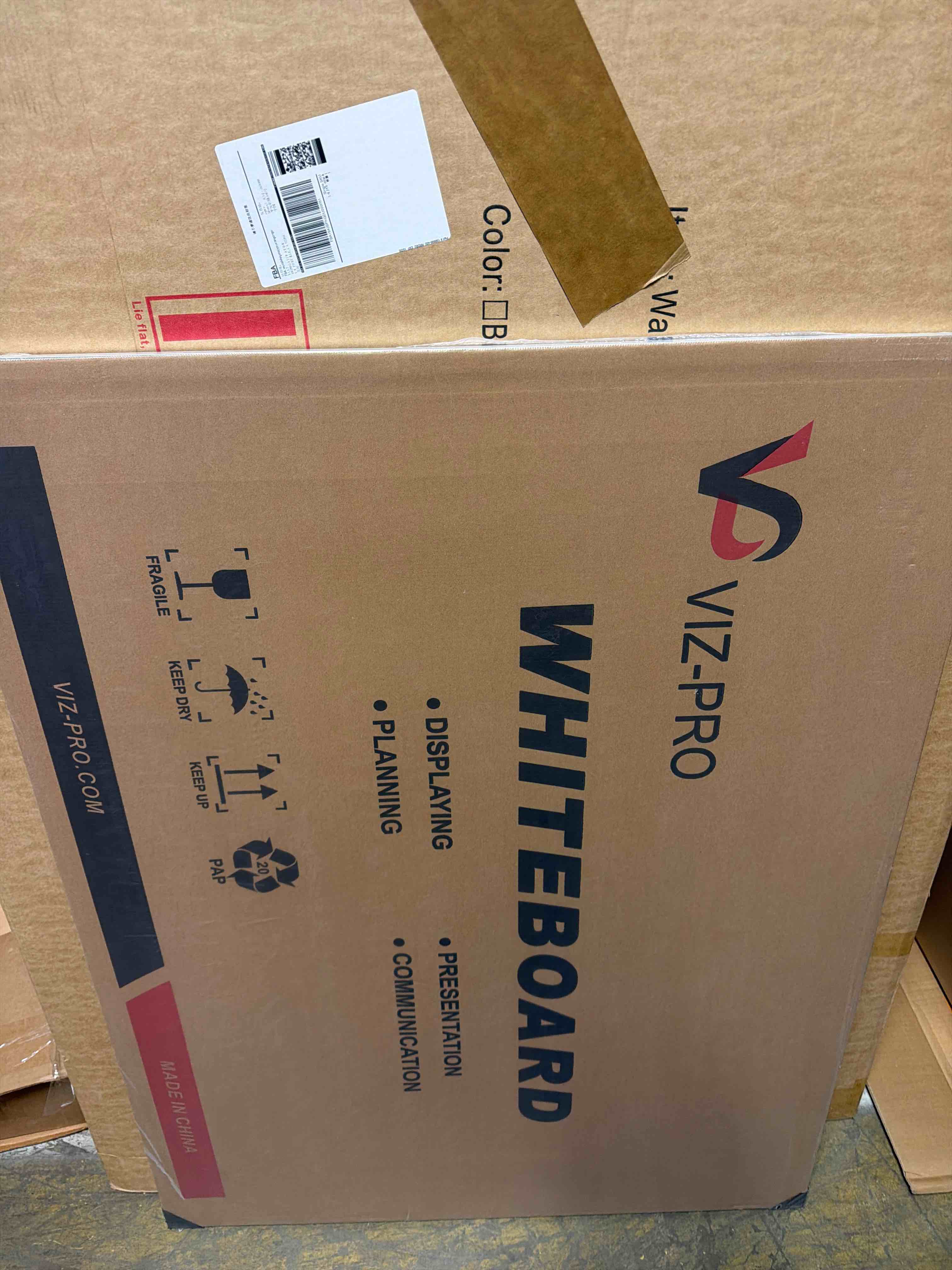 Condition photo showing Good Condition for viz-pro double-sided magnetic mobile whiteboard, 48 x 36 inches, aluminium frame and stand 48"w x 36"h (no stand)