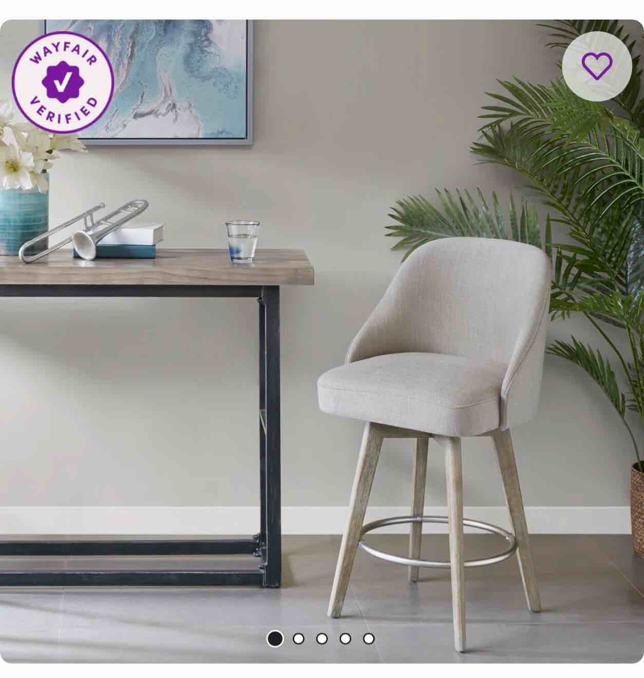 pearce upholstered 360° swivel counter / bar stool by madison park