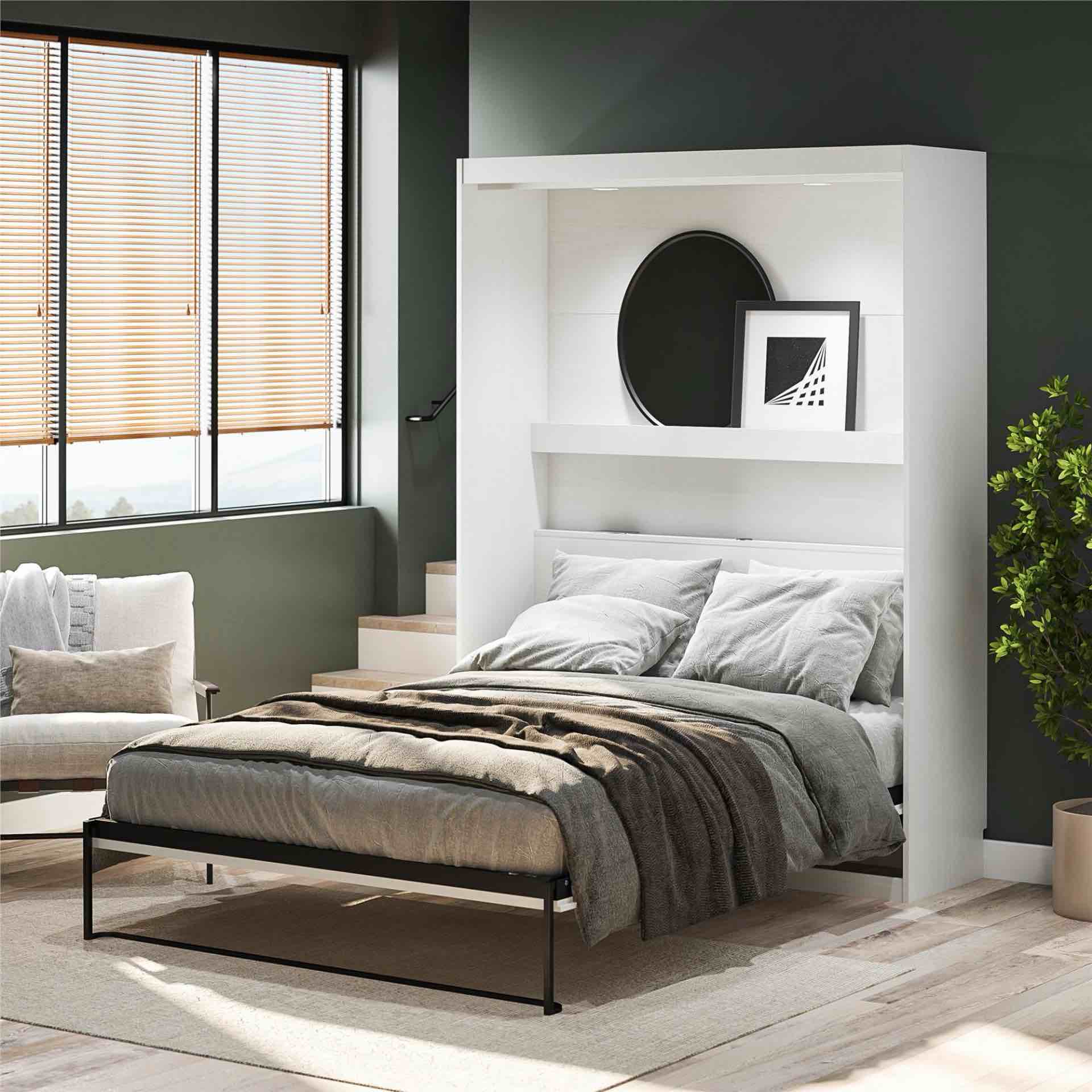 Impressions Queen Murphy Bed, White