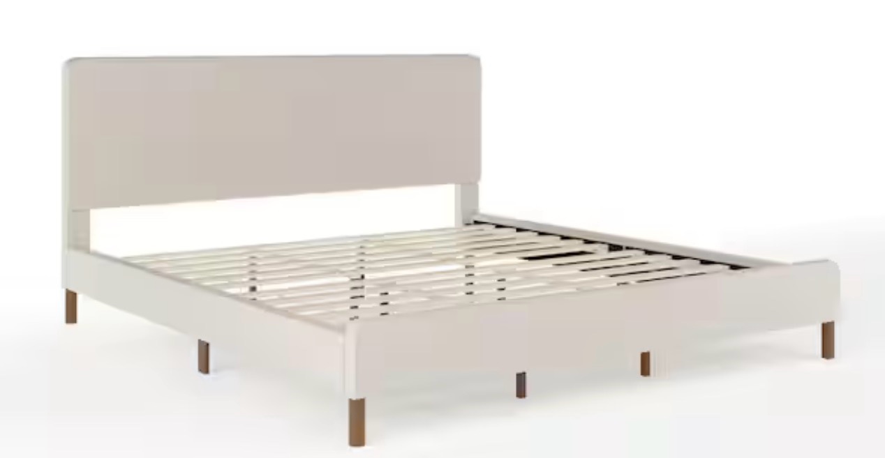 Upholstered King Platform bed Frame ( Similar to one in stock)