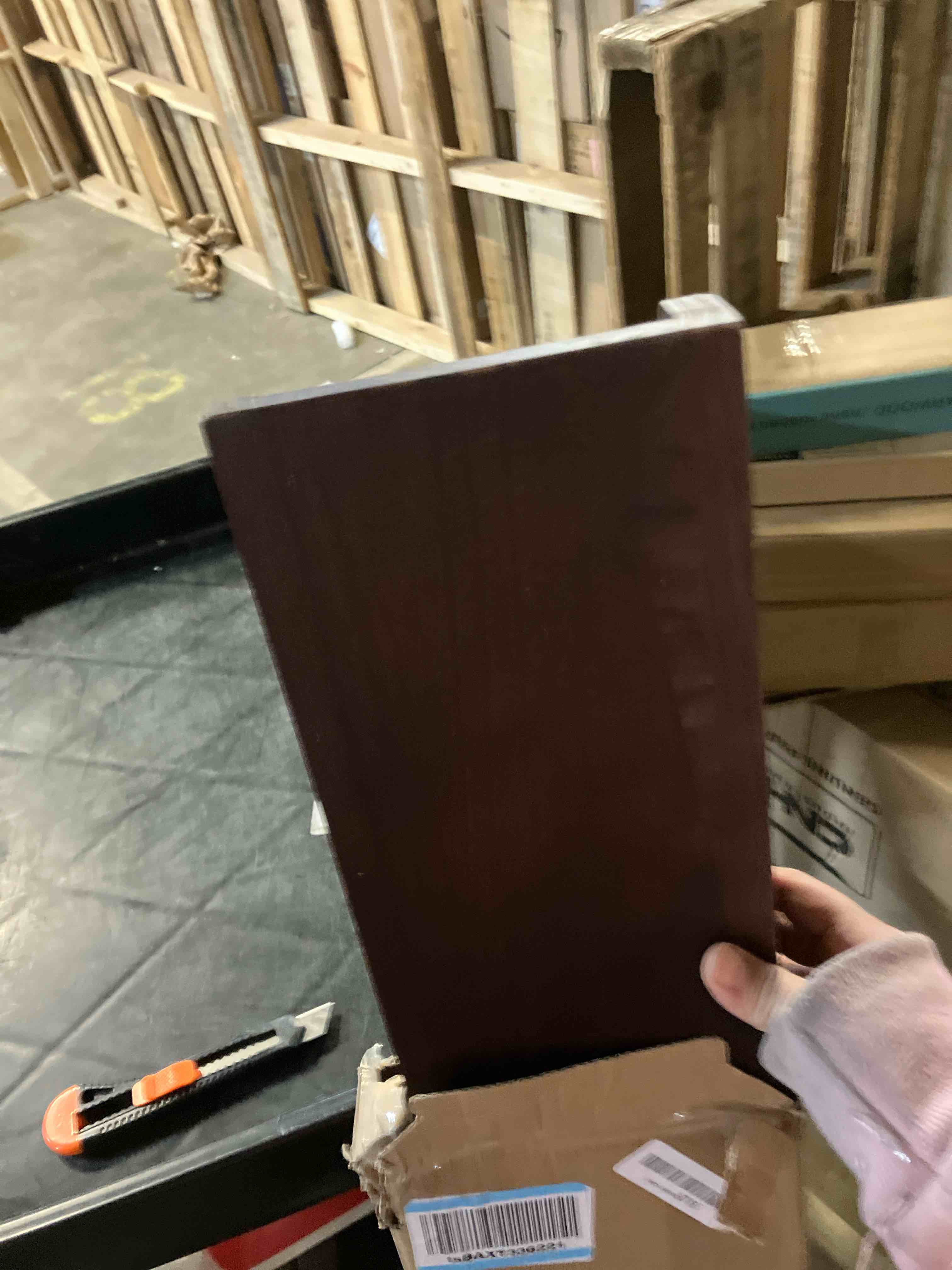 Condition photo showing New/Like New for Love-KANKEI 36 Inch Long Floating Shelves Wall Mounted Set of 2, Large Wood Wall Shelves for Storage, Rustic Hanging Shelves for Display,Bedroom Living Room Bathroom Kitchen Office Dark Walnut