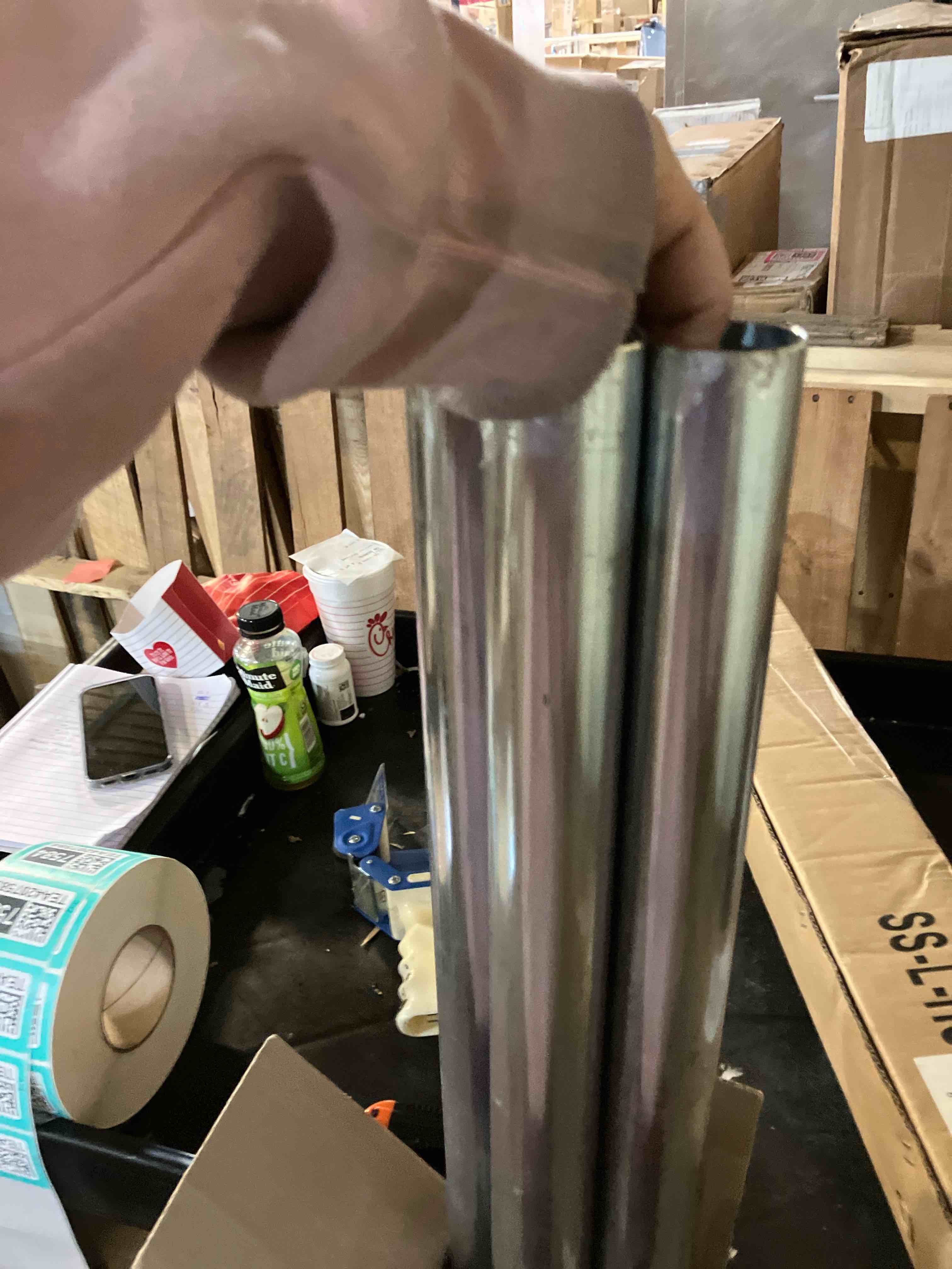 Condition photo showing Good Condition for DuraSteel Galvanized Legs for Work Table - 33.5 inch Replacement Galvanized Legs - Fits Commercial Food Prep Stainless Steel Utility Table or Maple Wood Worktable, Silver