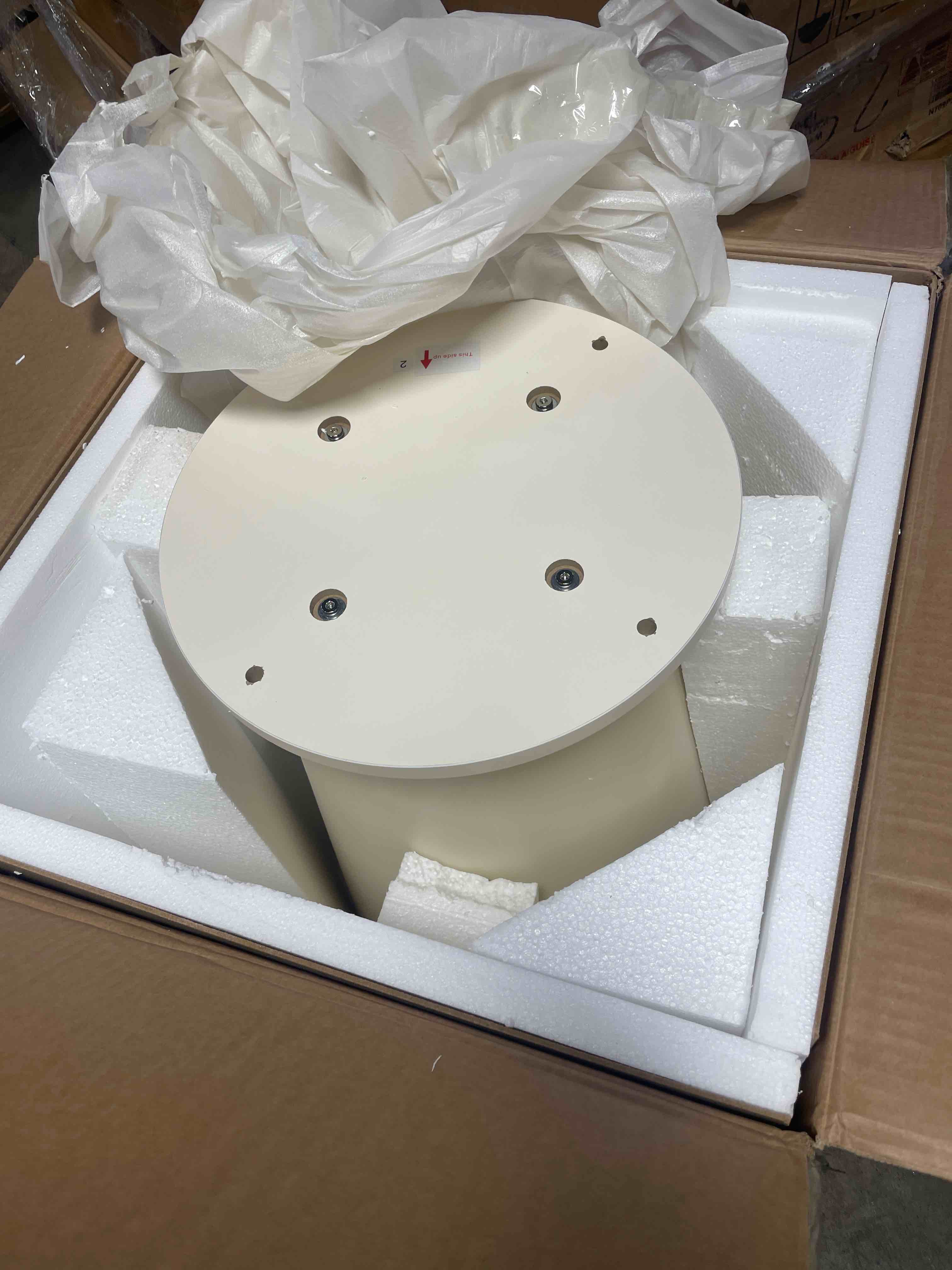 Condition photo showing New/Like New for Agne 35" Round Pedestal Dining Table  ( 2 box total)