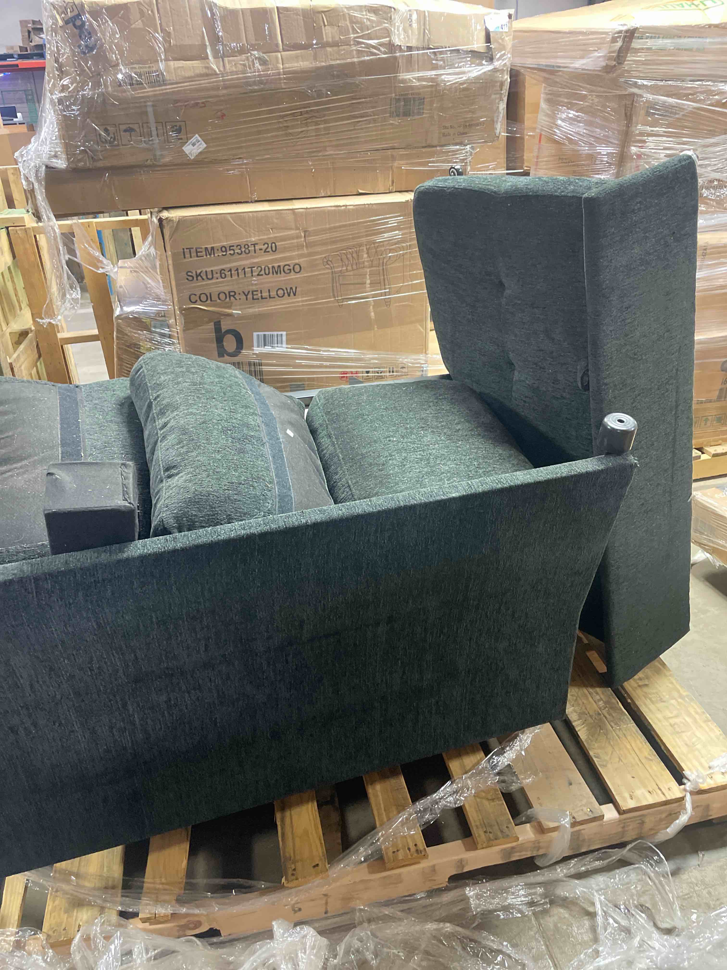 Condition photo showing Good Condition for 83.5" L-Shaped Sofa Couch Convertible Sofa Bed Sectional Sofa With Ample Storage Space, Two Cup Holders And Two USB Ports For Living Room, Black