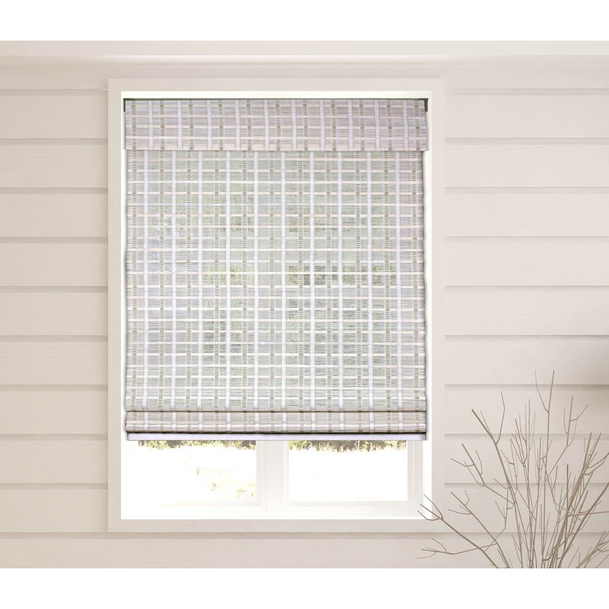 ARLO BLINDS Whitewash Sheer Bamboo Roman Shades By Arlo Blinds
