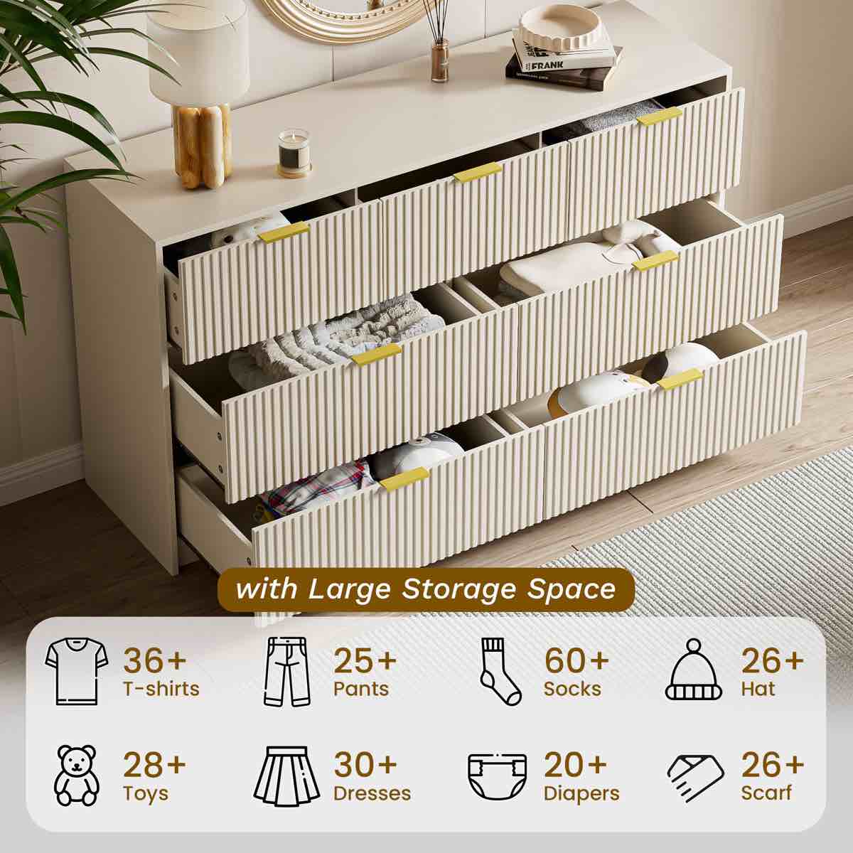 Condition photo showing New/Like New for 7 - drawer dresser, 55.1" w by ebern designs