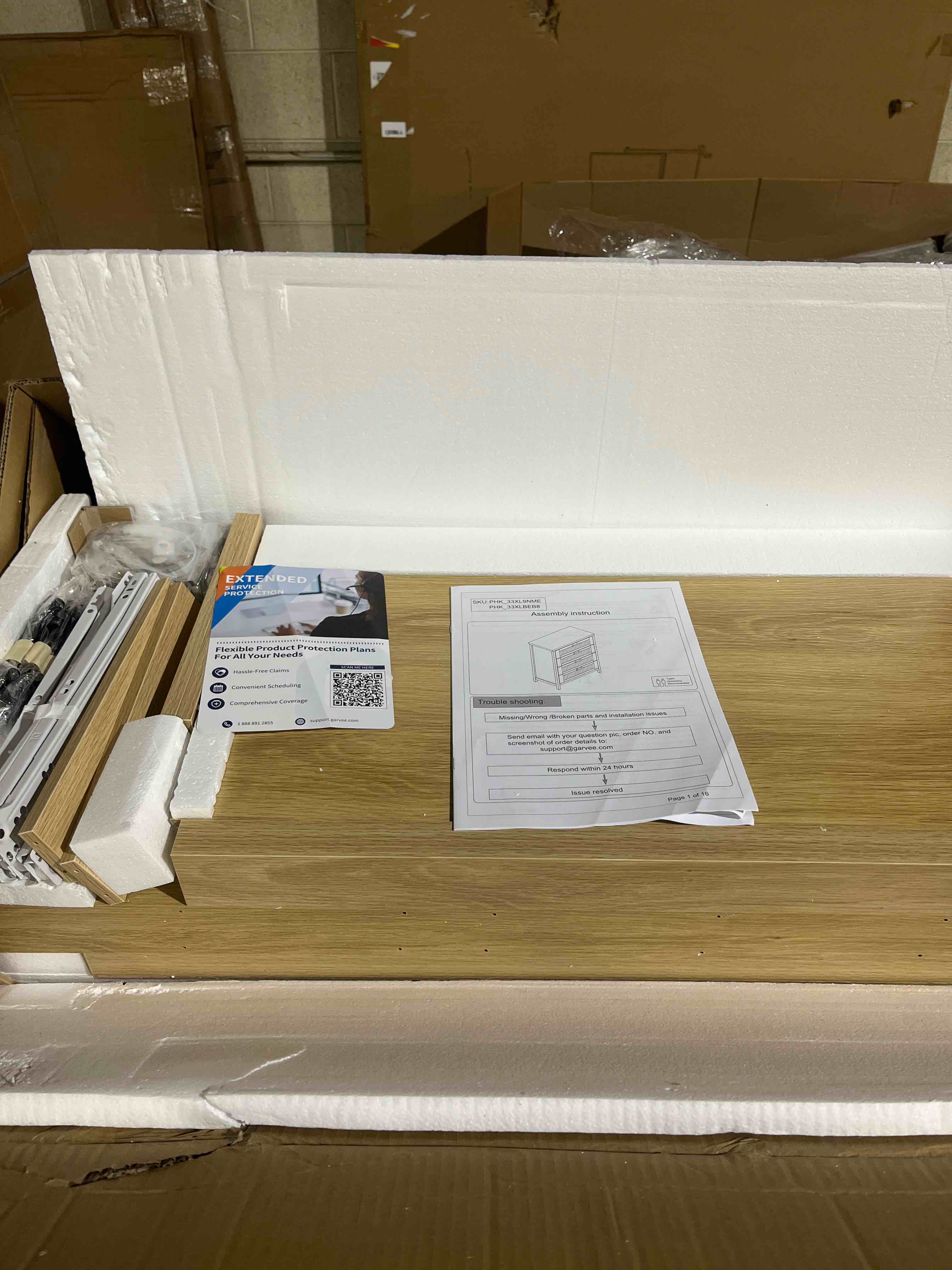 Condition photo showing New/Like New for garveehome fluted 4 drawers dresser for bedroom, 35.4 in tall chest of dressers for closet, 4 fluted drawers with metal handle, large clothes storage cabinet for bedroom, nursery, living room, natural