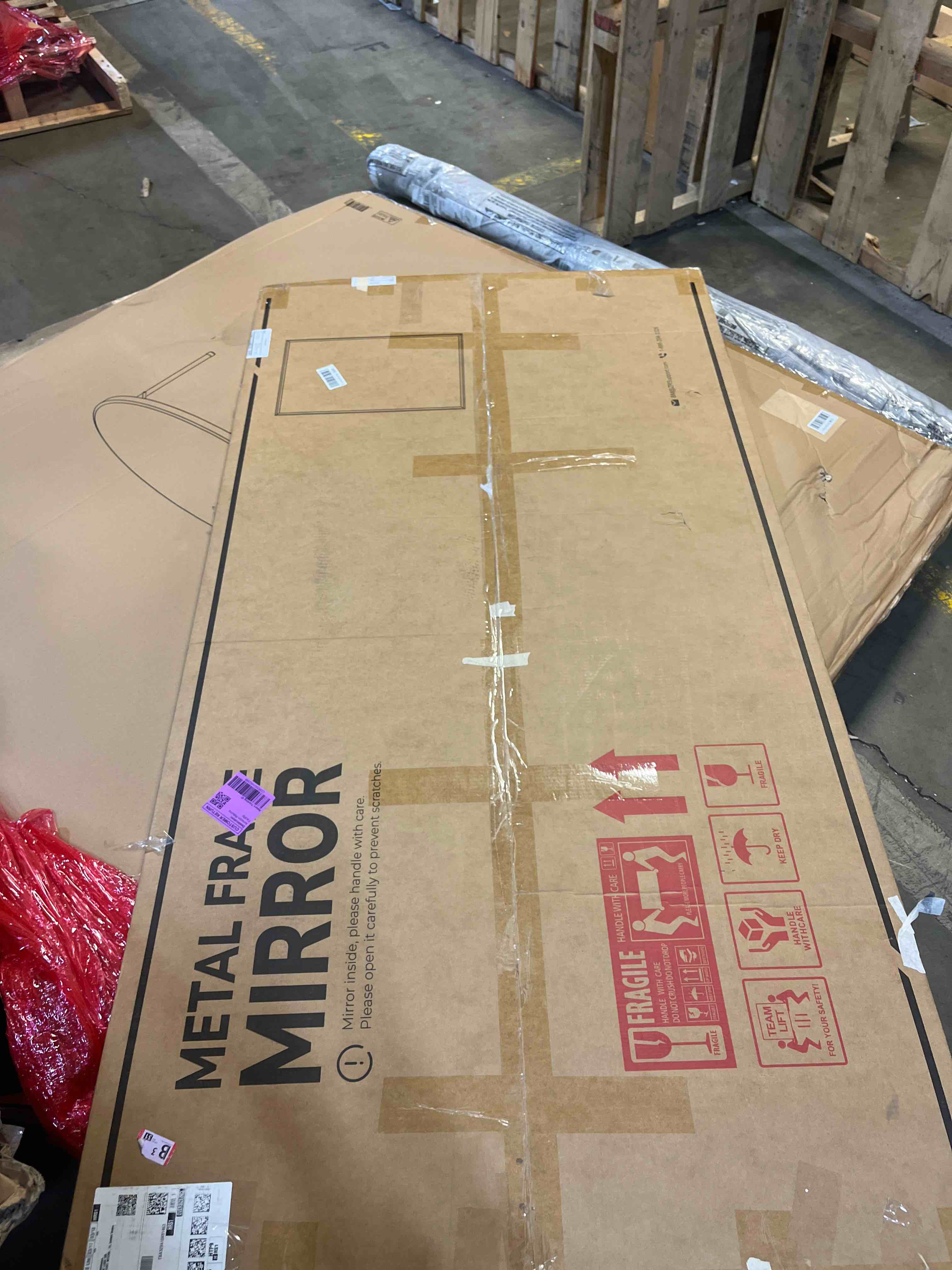 Condition photo showing New/Like New for keonjinn 72" x 36" brushed nickel bathroom mirrors for over sink, beveled edge tempered glass, decorative aluminum alloy frame, rustproof, large rectangular vanity wall-mounted mirror for dining room