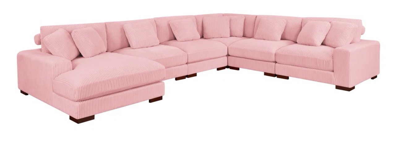 Amritbir 157.5" Wide Right Hand Facing Modular corner Sectional ( Incomplete Missing 1 BOX)