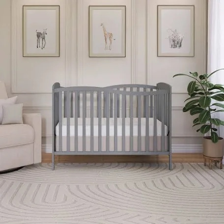 dream on me chelsea 5-in-1 convertible crib steel grey