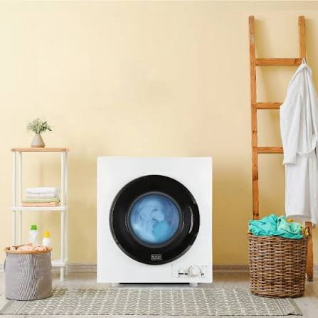 black+decker bced37 compact dryer for standard wall outlet, small, 4 modes, load volume 13.2 lbs., white