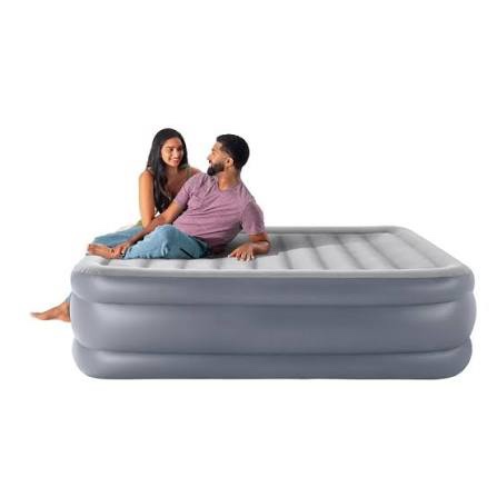 intex 20  queen dura-beam deluxe raised air bed mattress with built-in pump