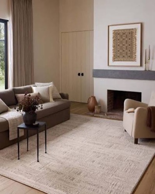 loloi amber lewis monty collection mot-01 ivory/taupe 6'-7" x 9'-3", .50" pile height, area rug