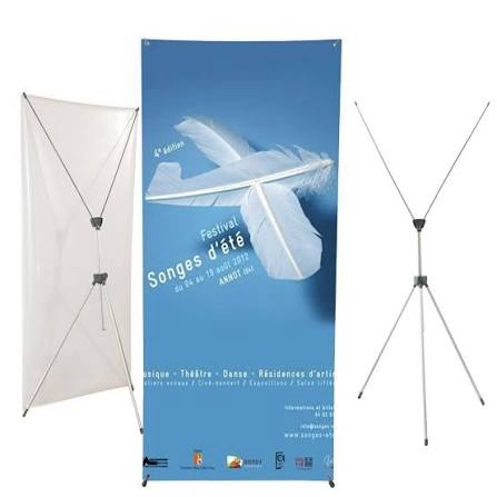 x banner stand adjustable fit banner size from 23"x63" to 32"x78" portable oxford bag for trade show exhibition market,1 pack