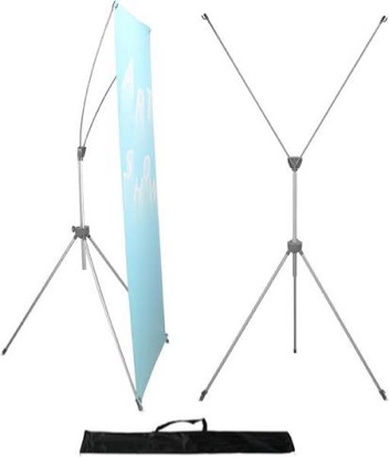 Condition photo showing New/Like New for x banner stand adjustable fit banner size from 23"x63" to 32"x78" portable oxford bag for trade show exhibition market,1 pack