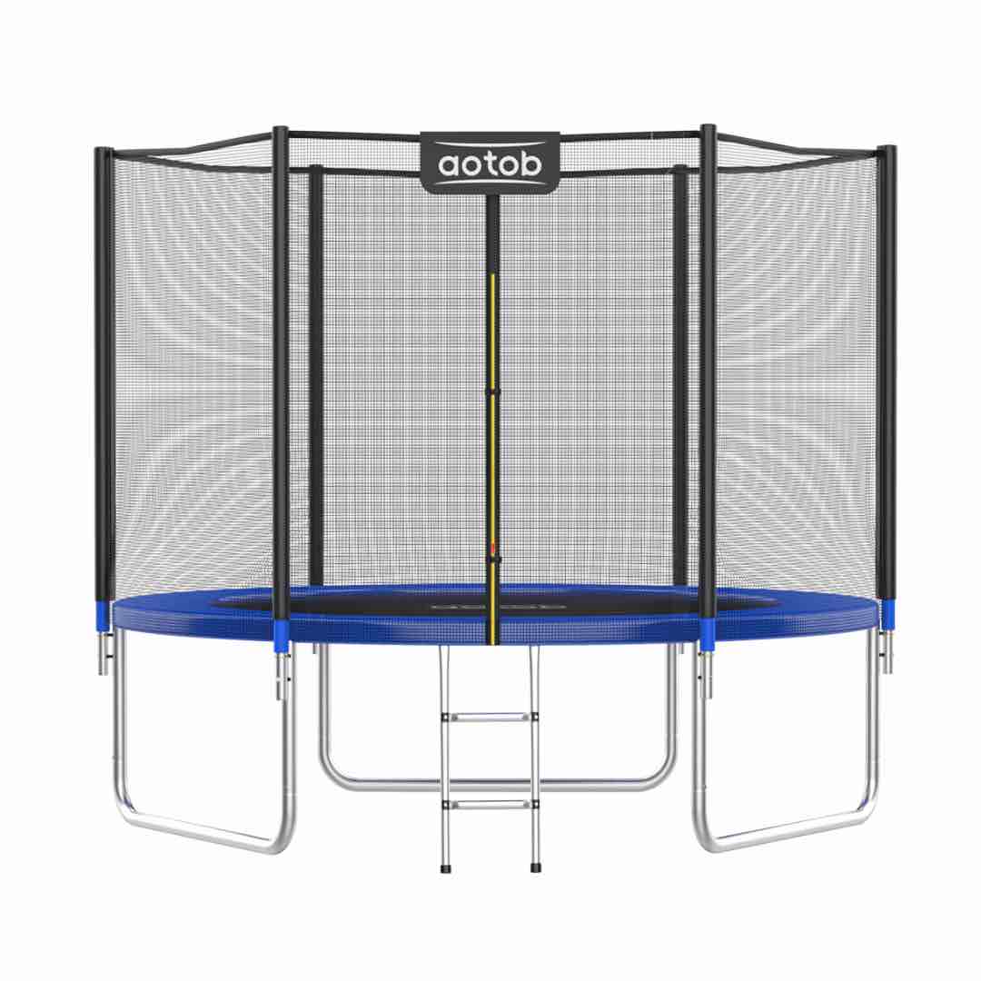 8 FT Trampoline for Kids,400LBS Outdoor Trampoline with Net-ASTM Trampoline for Children and Adults