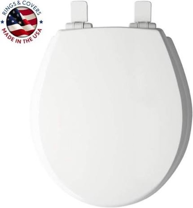 Condition photo showing New/Like New for bemis 730slec slow close toilet seat, easy clean hinges and durable plastic seat, made in usa, round, white