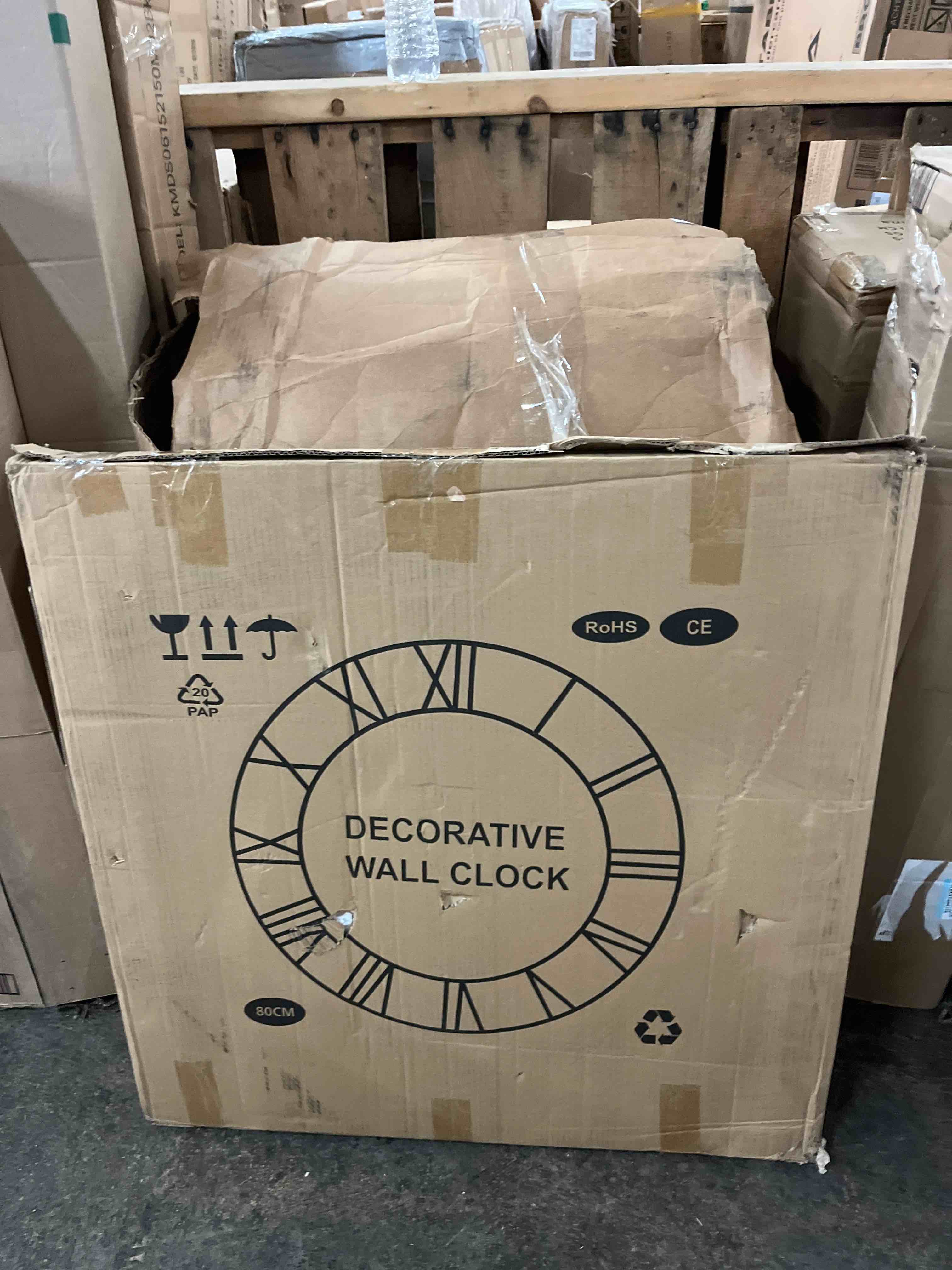 Condition photo showing New/Like New for leike 31 inch extra large wall clock, retro decorative oversized silent little ticking battery operated,black metal arabic numerals wall clocks for living room,office,entrance farmhouse decor