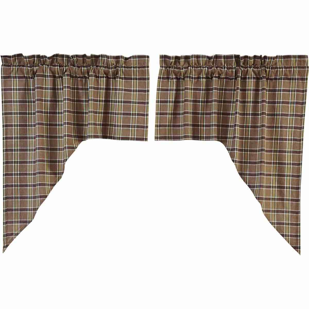 Condition photo showing New/Like New for (2)wyatt cotton plaid swag window valance (set of 2)