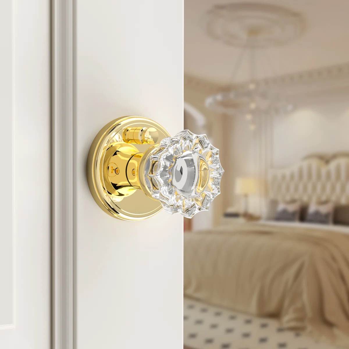 Condition photo showing New/Like New for coolnews retro elegant series - crystal privacy door knobs