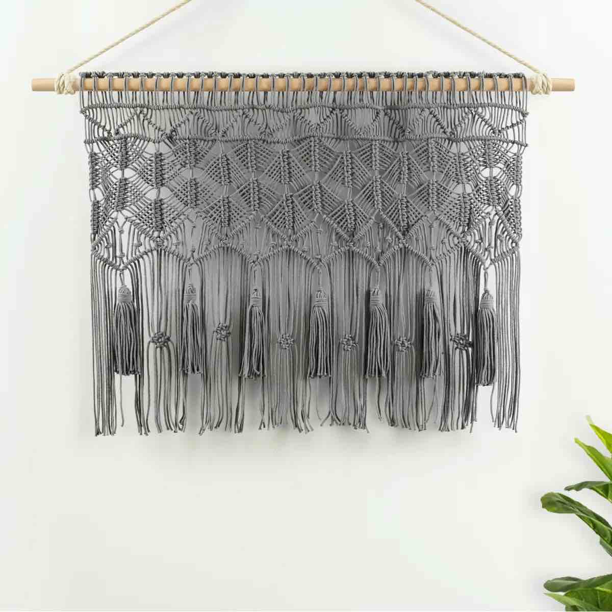 Condition photo showing New/Like New for boho macrame cotton tailored kitchen curtain- set of 2