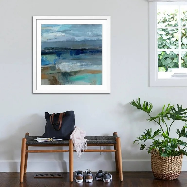 Condition photo showing Good Condition for art.com wave crop ii art print by silvia vassileva, white frame wall