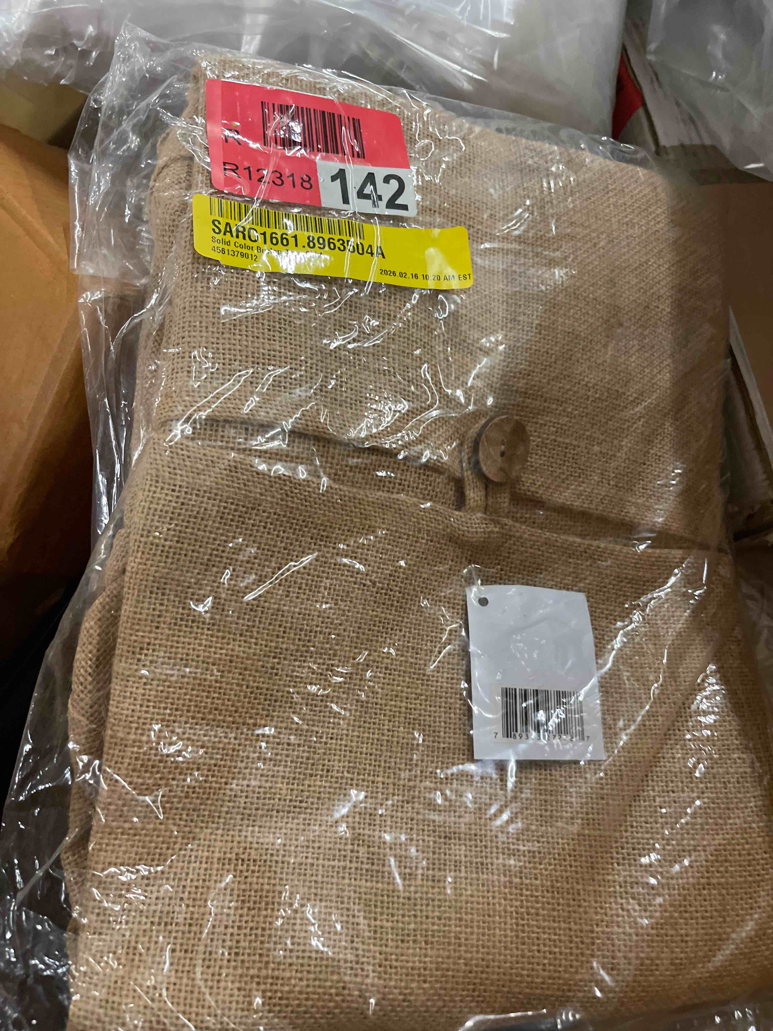 Condition photo showing New/Like New for jute christmas tree skirt, natural, 53"