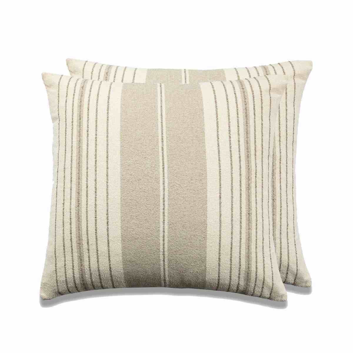 Condition photo showing New/Like New for french stripe cotton blend throw square pillow cover (set of 2)