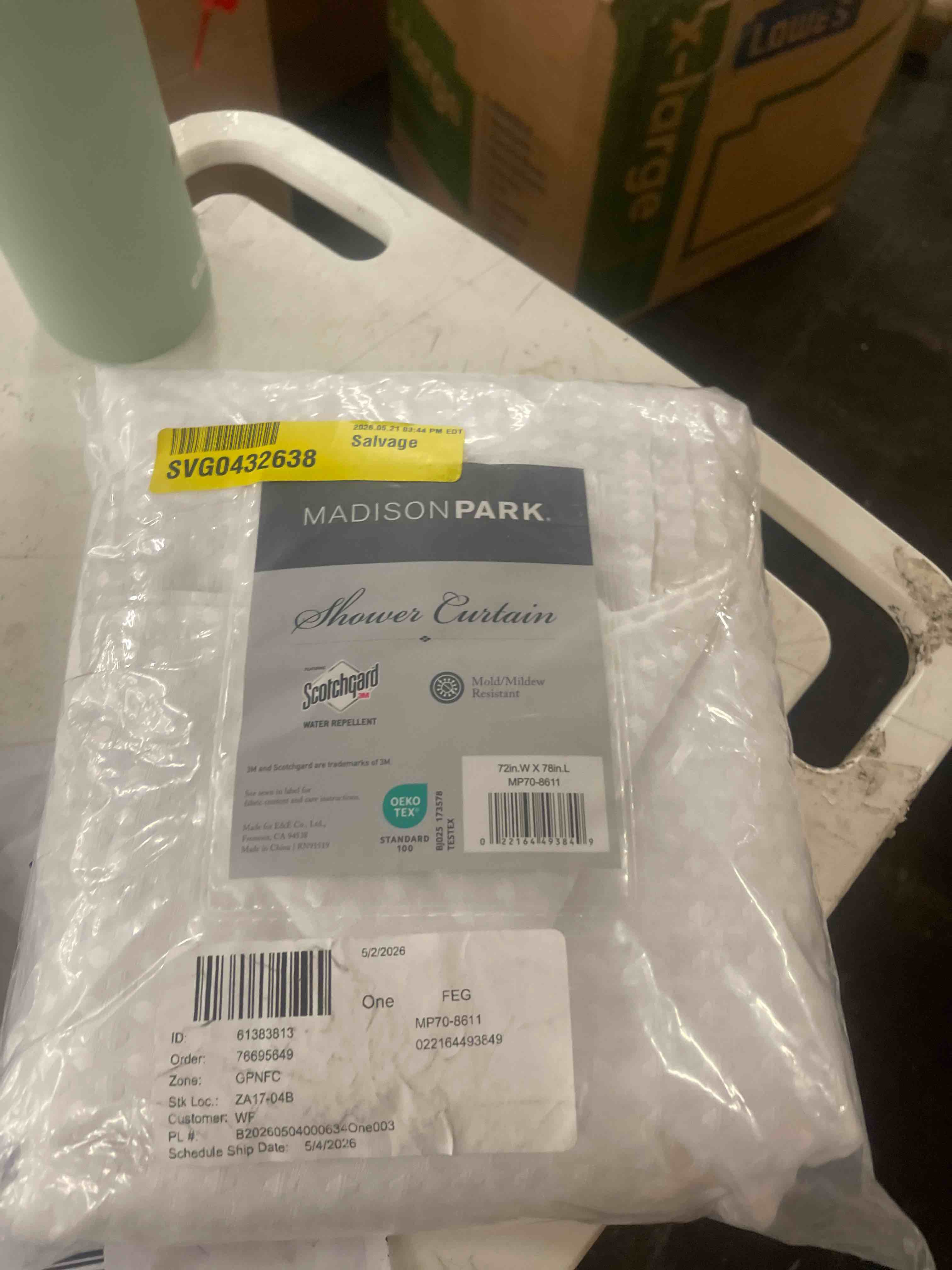 Condition photo showing New/Like New for madison park shower curtain waffle weave, vibrant dyed, waffle shower curtain 3m scotchgard moisture management, farmhouse long shower curtains for bathroom, long: 72x78 white