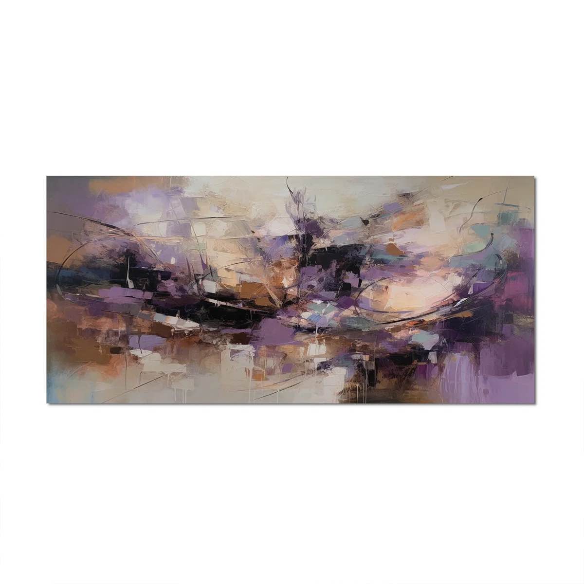 Condition photo showing Good Condition for purple minimalims enchantment - abstract marble wall art for living room