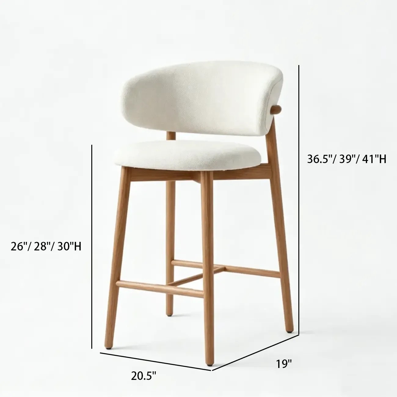 Condition photo showing New/Like New for modern fabric upholstered counter height bar stools