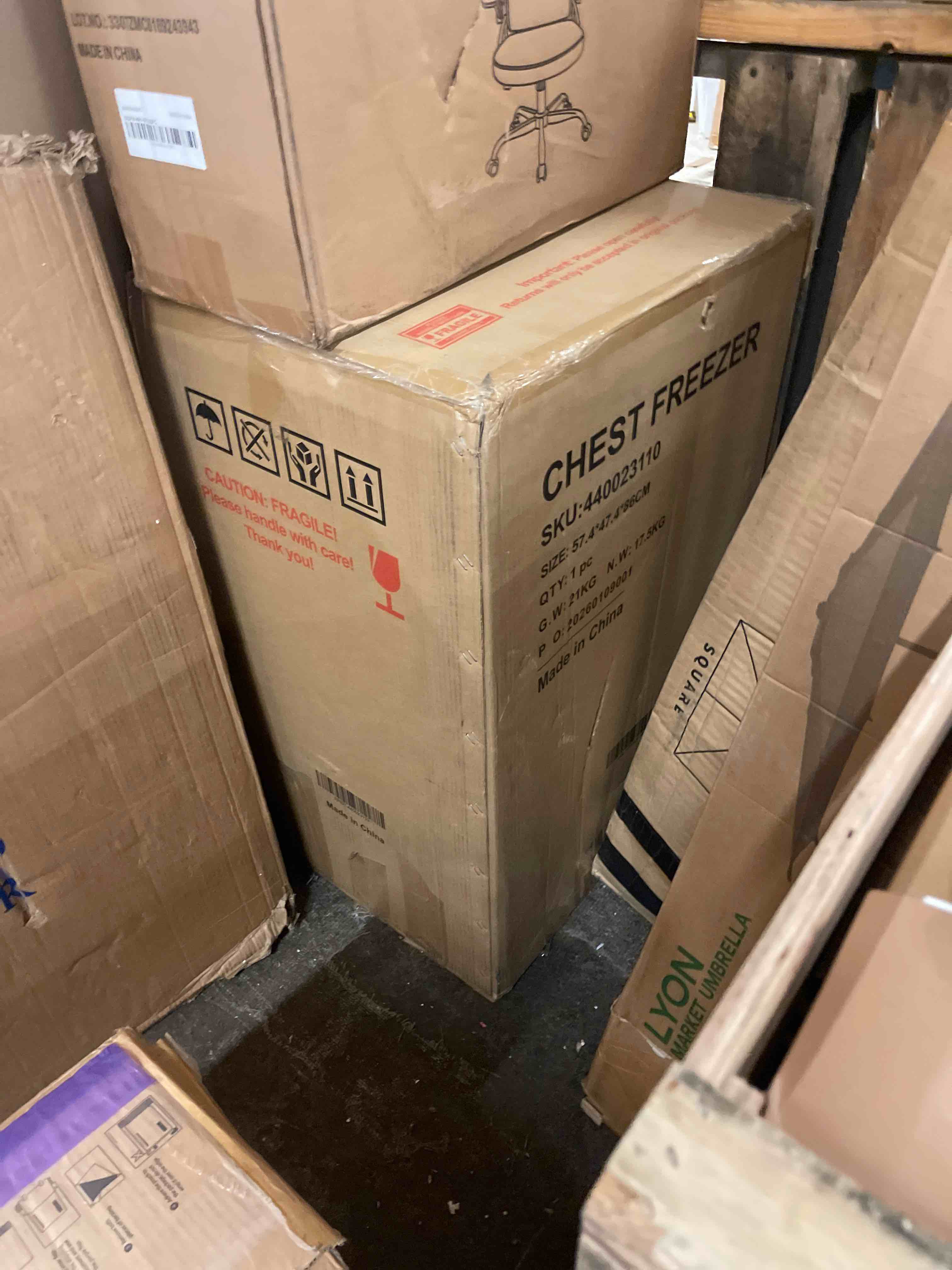 Condition photo showing New/Like New for compact chest freezer,4.5 cu. ft deep freezer adjustable 7 thermostat,quiet freezer free-standing top door with removable basket,energy saving for home, kitchen, garage, apartment,black