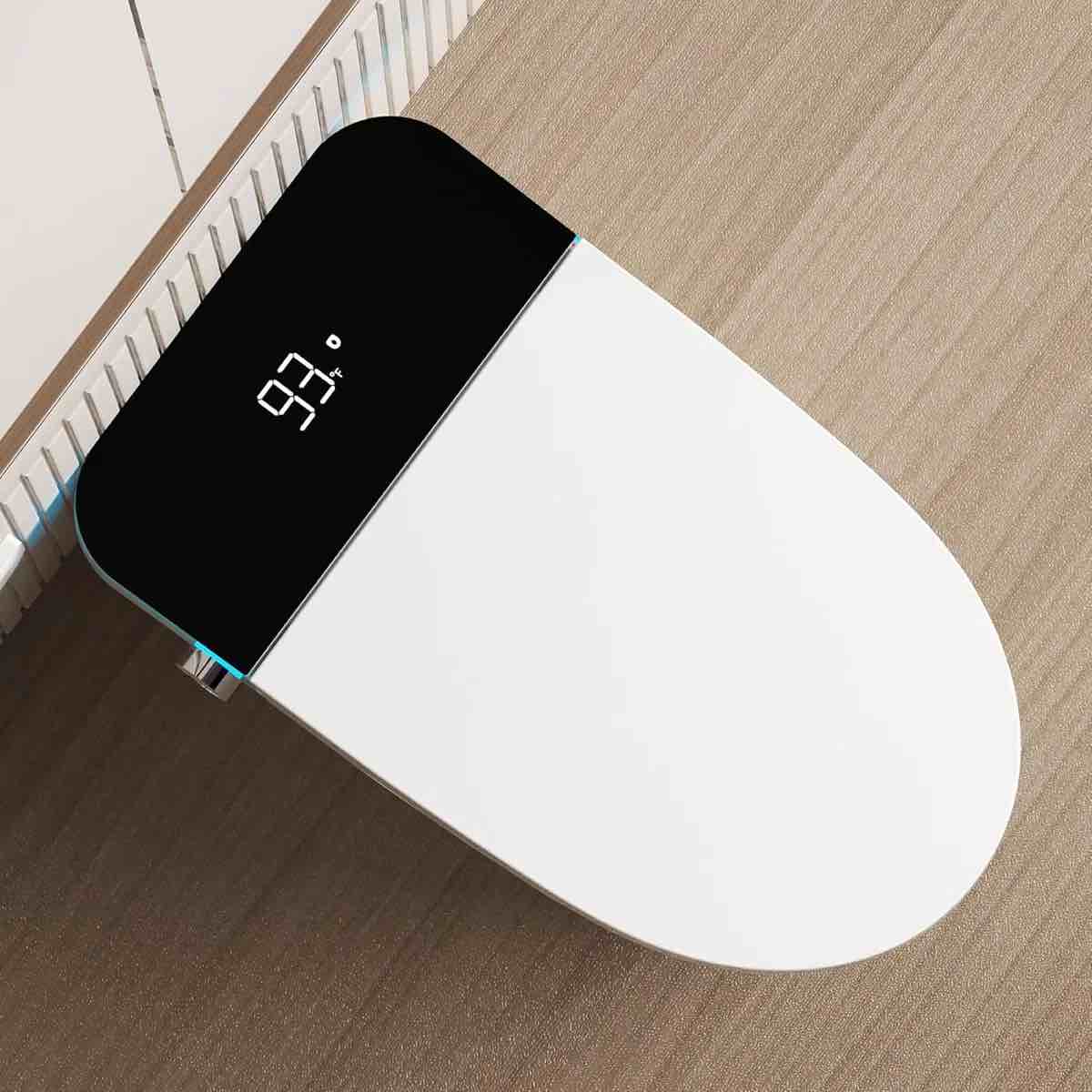 Condition photo showing New/Like New for smart toilet with heated seat & auto flushing, slow close, night light, remote control, water-saving siphon dual flush, emergency flush, smart toilet without bidet we25072301