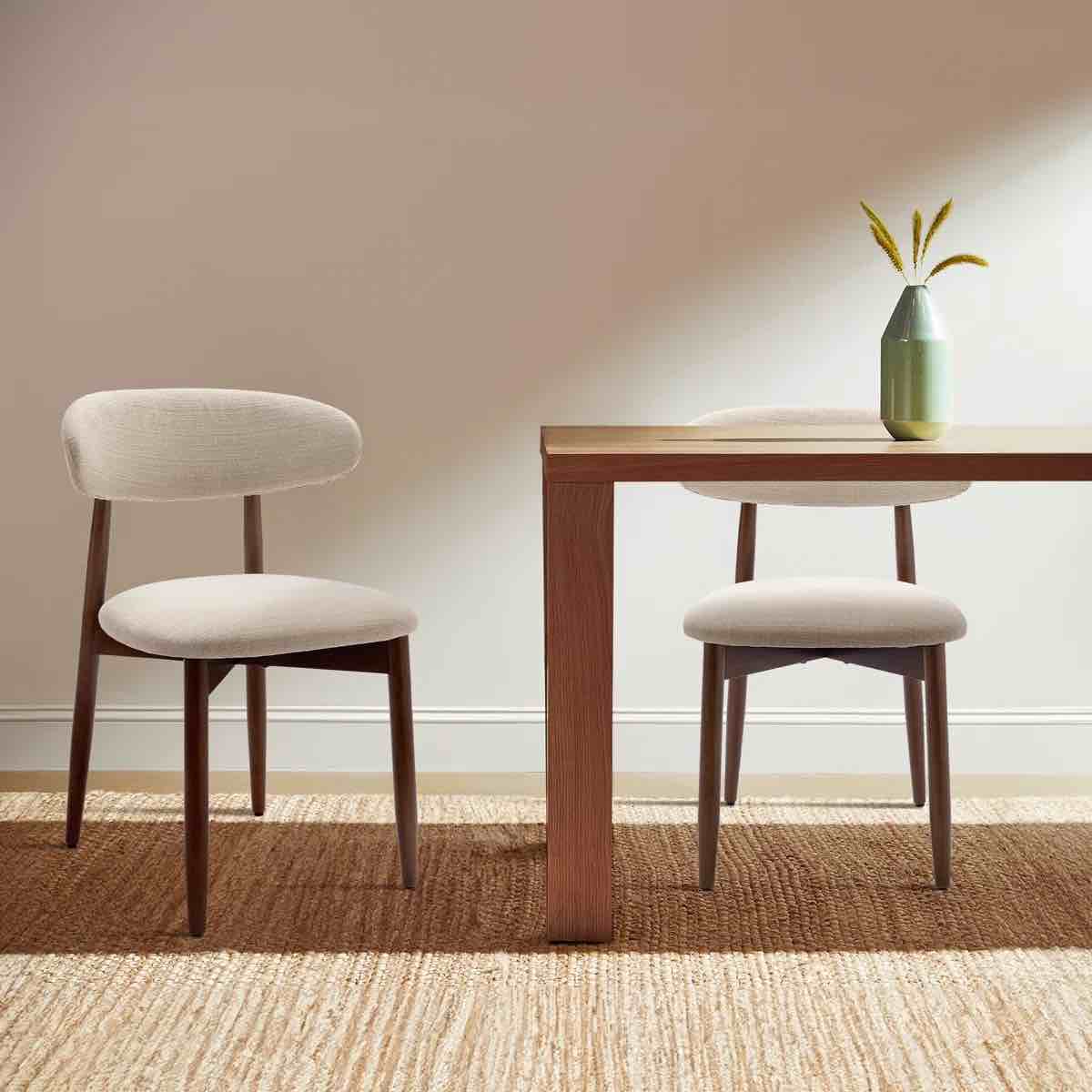 Condition photo showing New/Like New for vannie upholstered solid wood dining chair side chair (set of 2)