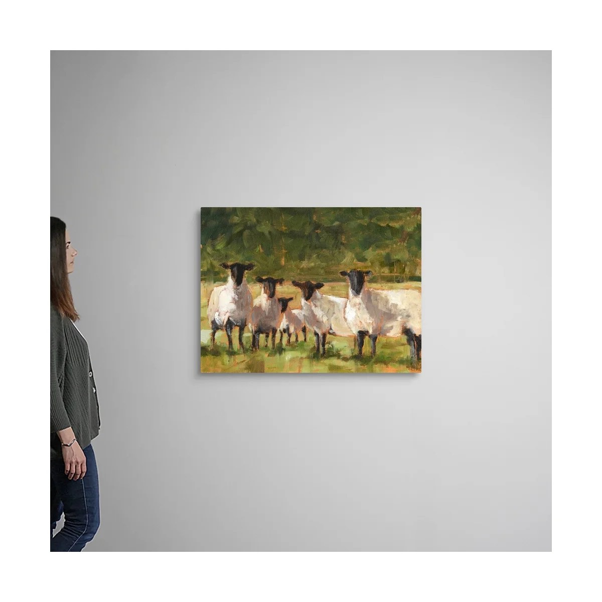Condition photo showing Good Condition for " sheep family ii " by ethan harper painting print