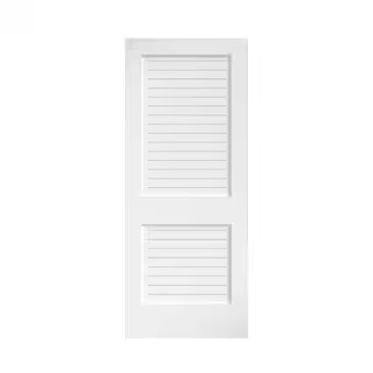 Condition photo showing New/Like New for louver interior doorsolid + manufactured wood louvered without installation hardware kit slab door