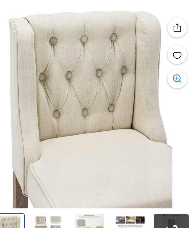 Condition photo showing New/Like New for upholstered counter stool