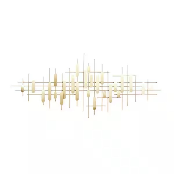Condition photo showing New/Like New for metal geometric layered geometric home wall decor