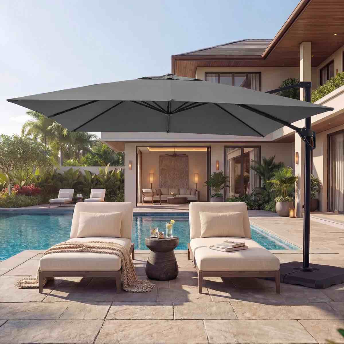 Condition photo showing New/Like New for 11ft cantilever patio umbrella 