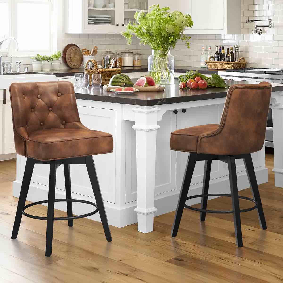 Condition photo showing New/Like New for bianny swivel upholstered counter stool 